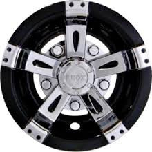 Hub Caps 8" Vegas Chrome/Black : CAP-0048