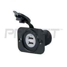 12V Dual USB Charger Receptacle : PF11499